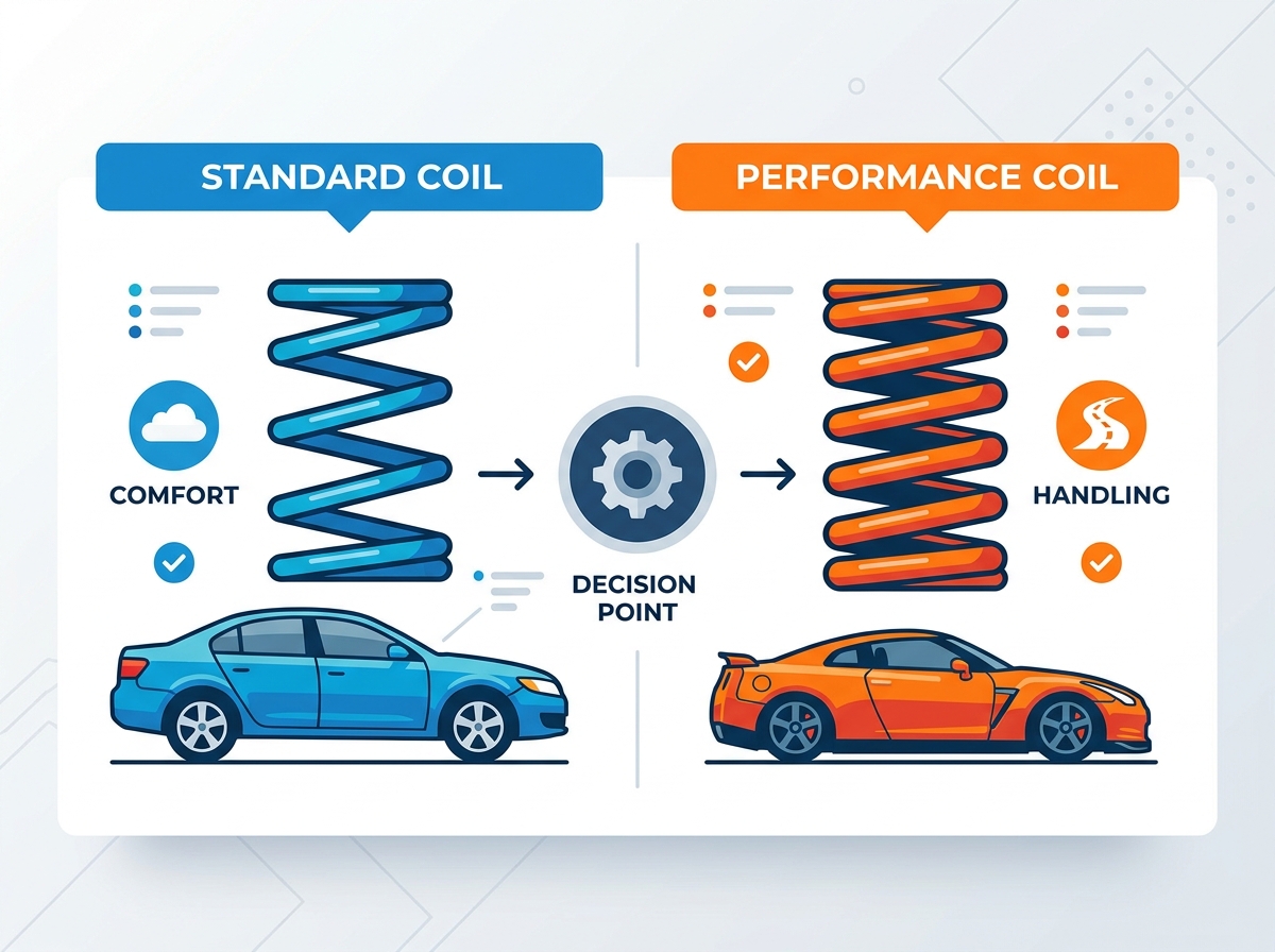 Coil spring comparison and selection for vehicle suspension