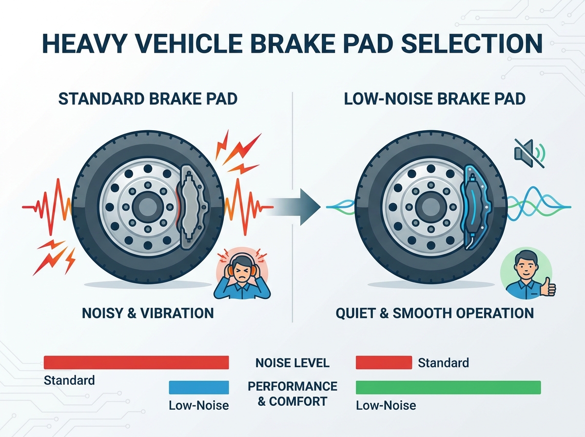 Low-Noise Brake Pad Installation on Heavy Truck