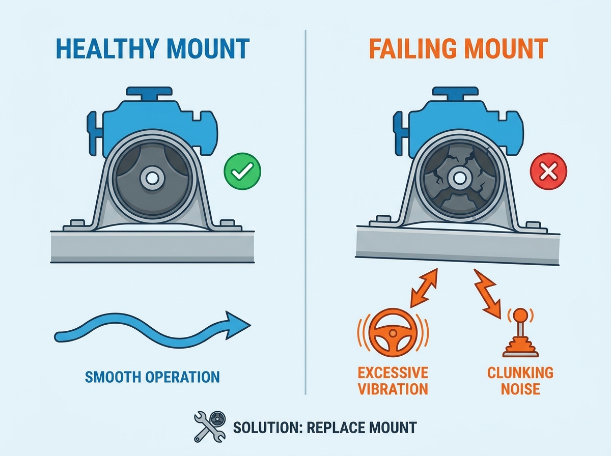 Automotive engine mount inspection and replacement