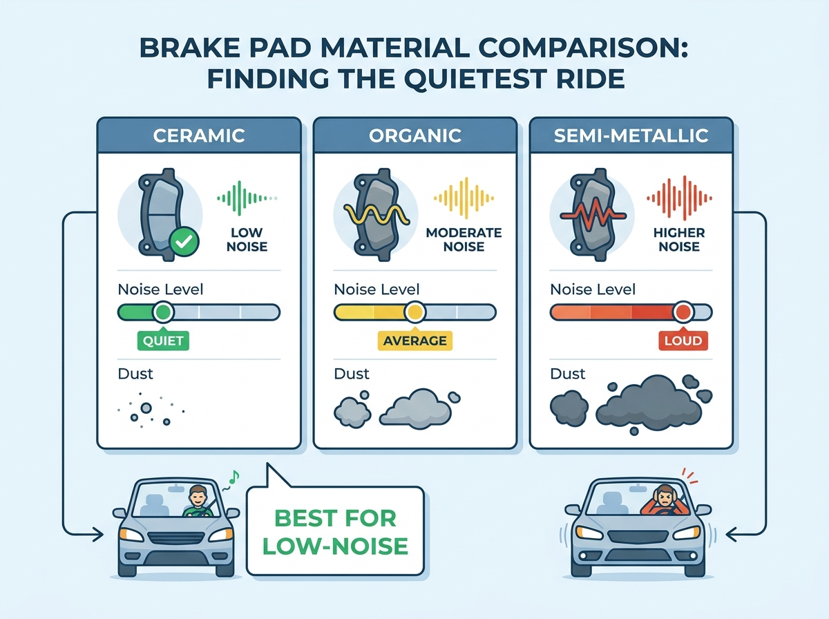 Low-Noise brake pad components and structure